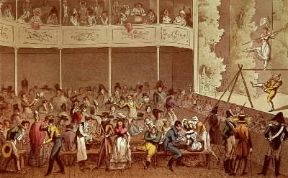 CaffÃ©-concerto. Spettacolo al CafÃ¨ de la Paix a Parigi, incisione del sec. XIX (Milano, Civica Raccolta Stampe A. Bertarelli).Milano, Civica Raccolta Stampe A. Bertarelli