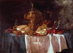 Willem van Aelst. Natura morta con frutta (Firenze, Palazzo Pitti).De Agostini Picture Library