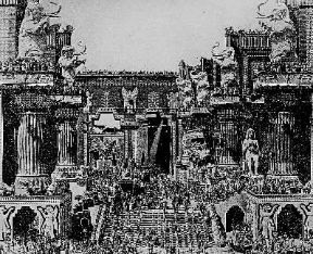 Cinema. Un fotogramma del film Intolerance di D. W. Griffith (1916).De Agostini Picture Library