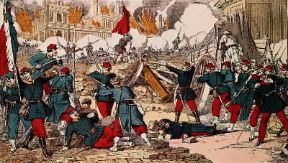 La Comune. La distruzione del municipio di Parigi nel maggio 1871 (Parigi, BibliotÃ¨que Nationale).De Agostini Picture Library