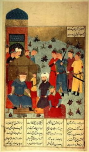 Tamerlano. Una miniatura persiana del sec. XVII raffigurante Tamerlano che concede un'udienza.De Agostini Picture Library