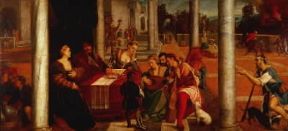 Bonifacio Veronese . Convito di Epulone (Venezia, Gallerie dell'Accademia).De Agostini Picture Library/G. Nimatallah