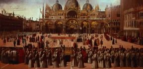 Gentile Bellini . Processione in piazza S. Marco (Venezia, Gallerie dell'Accademia).De Agostini Picture Library/G. Dagli Orti