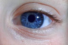 Iride . Occhio umano con iride azzurra.De Agostini Picture Library/P. Castano