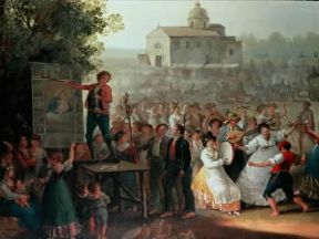 Cantastorie napoletano raffigurato in un dipinto di G. Gigante (Napoli, Museo S. Martino).Arborio Mella