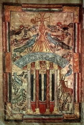 Carolingio. La fontana della vita, miniatura dell'Evangelario di Godescalco (sec. VIII; Parigi, BibliothÃ¨que Nationale).Parigi, BibliothÃ¨que Nationale