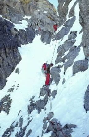 Cordata di alpinisti.De Agostini Picture Library