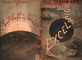 Excelsior. La copertina del libretto del poema.De Agostini Picture Library