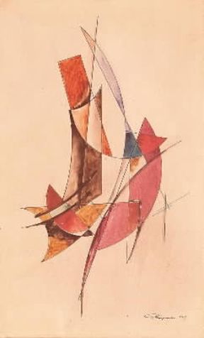 Aleksandr Mihailovic Rodcenko. Guazzo del 1917 (Collezione privata).Parigi, Collezione privata