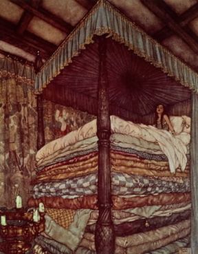 Hans Christian Andersen. Un'illustrazione di E. Dulac della fiaba La principessa del pisello.De Agostini Picture Library