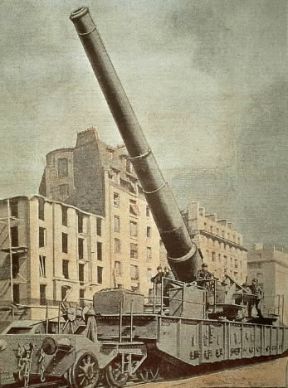 Artiglieria. Un cannone di produzione tedesca usato durante la I guerra mondiale (Parigi,BiblithÃ¨que Nationale).Parigi, BibliothÃ¨que Nationale