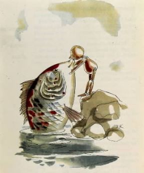 Carlo Collodi. Illustrazione di Le avventure di Pinocchio.De Agostini Picture Library