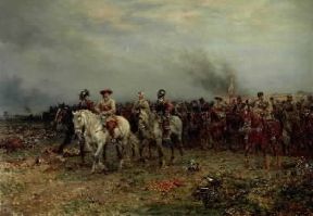 Oliver Cromwell alla testa delle sue truppe dopo la battaglia di Marston Moor (Burnley, Art Gallery).De Agostini Picture Library / A. C. Cooper