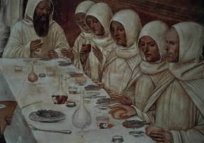 Ordine benedettino . Particolare delle Storie di San Benedetto di Luca Signorelli (Abbazia di Monteoliveto).De Agostini Picture Library