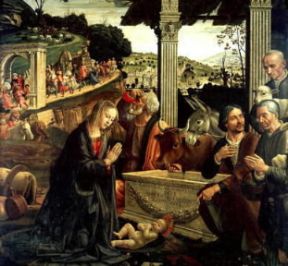 Domenico Bigordi, detto il Ghirlandaio. Adorazione dei pastori (Firenze, cappella Sassetti di S. TrinitÃ ).De Agostini Picture Library/M. Carrieri