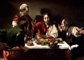 Michelangelo Merisi, detto il Caravaggio. Cena in Emmaus (Londra, National Gallery).De Agostini Picture Library/M. Carrieri
