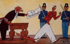 Signor Bonaventura . Una vignetta del celeberrimo fumetto.De Agostini Picture Library