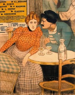 L'assommoir. Particolare di un manifesto di T. A. Steinlen per la versione teatrale del romanzo.De Agostini Picture Library / G. Dagli Orti