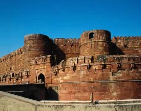 Agra. Particolare della cinta muraria del forte (1546).De Agostini Picture Library/G. Nimatallah