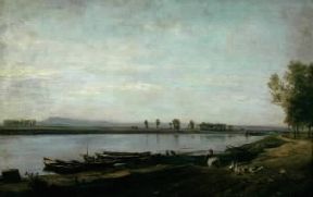 La Senna a Bezons, di CH. F. Daubigny (Parigi, Louvre). Scuola di Barbizon. De Agostini Picture Library / G. Dagli Orti