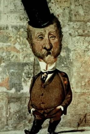 Carlo Collodi. Lo scrittore in una caricatura di Tricca.De Agostini Picture Library