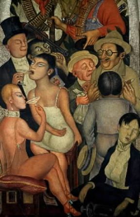 Diego Rivera. Orgia e morte del ricco, affresco murale per il Segretariato dell'Educazione a CittÃ  del Messico.De Agostini Picture Library/M. Seemuller