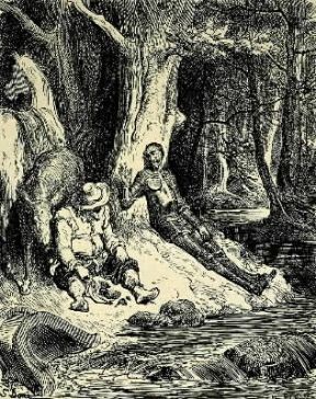 Don ChisciÃ²tte . Illustrazione di G. DorÃ© per un'edizione del romanzo di Cervantes (Parigi, BibliothÃ¨que Nationale).De Agostini Picture Library/J. E. Bulloz