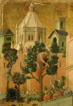 Duccio di Buoninsegna . Ingresso a Gerusalemme scomparto delle Storie della Passione sul verso della MaestÃ  (Siena, Museo dell'Opera del Duomo).De Agostini Picture Library/ G. Nimatallah