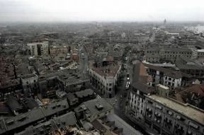 Repubblica Popolare della Cina. Veduta aerea del centro di Shanghai.De Agostini Picture Library/M. Bertinetti