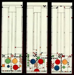 Frank Lloyd Wright. Una vetrata del Metropolitan Museum of Art di New York.New York, Metropolitan Museum of Art
