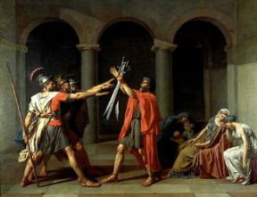 Jacques-Louis David . Giuramento degli Orazi (1784; Parigi, Louvre).De Agostini Picture Library/ G. Dagli Orti