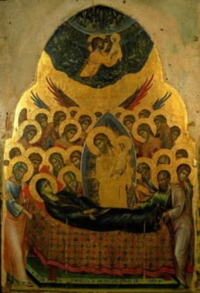 Paolo Veneziano . Polittico con la Dormitio Virginis (Vicenza, Museo).De Agostini Picture Library/A. De Gregorio