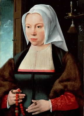 Cuffia olandese in un ritratto di J. van Cleve, sec. XVI (Firenze, Uffizi).Firenze, Uffizi