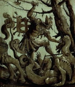 Drago . San Giorgio e il drago di Urs Graf (Basilea, Kunstmuseum).De Agostini Picture Library