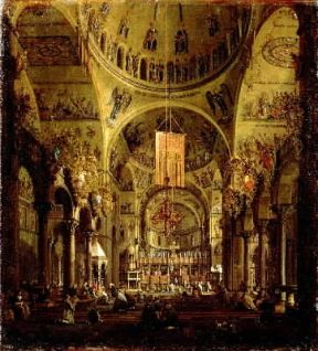 Giovanni Antonio Canal, detto il Canaletto. Interno della basilica di S. Marco (Londra, Royal Collection).Londra, Royal Collection