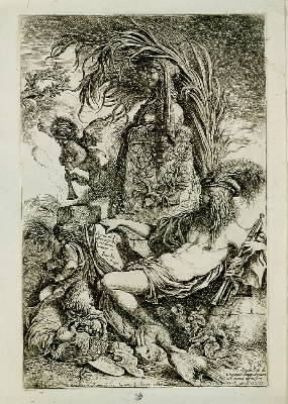 Giovanni Benedetto Castiglione, detto il Grechetto. Il Genio della pittura, acquaforte (Firenze, Uffizi).De Agostini Picture Library/G. Nimatallah