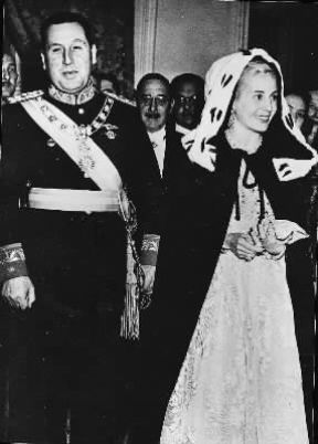 Juan Domingo PerÃ³n con la moglie Eva.De Agostini Picture Library