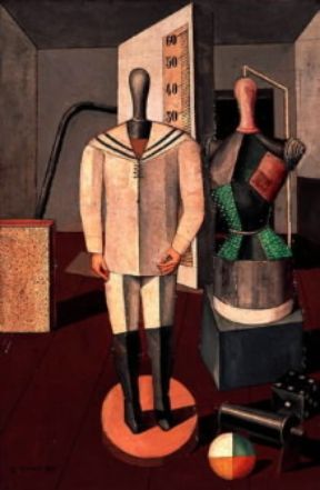 Pittura metafisica. Madre e figlio di Carlo CarrÃ  (Milano, Pinacoteca di Brera).De Agostini Picture Library/M. Carrieri