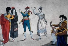 Bolero . Una figura della danza popolare spagnola (sec. XIX; Barcellona, Biblioteca de l'Institut del Teatre).Barcellona Bibl.