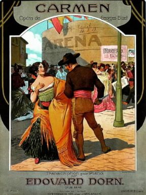 Georges Bizet . Frontespizio di una trascrizione per pianoforte della Carmen.De Agostini Picture Library