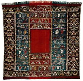 Tappeto kilim dell'Azerbaigian; la tecnica orientale dell'annodatura venne ripresa in Europa.De Agostini Picture Library