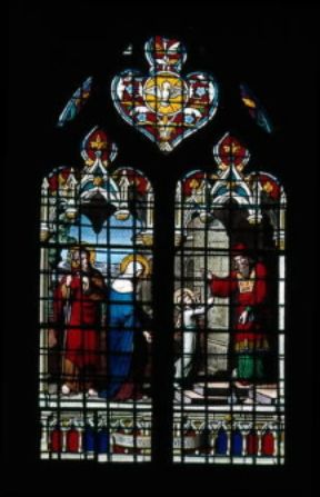 Borgogna. Vetrata della basilica di St. Andoche nella cittadina di Saulieu.De Agostini Picture Library/T. Ledoux