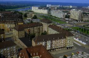 Dresda . Veduta aerea del centro della cittÃ .De Agostini Picture Library/A. Tessore
