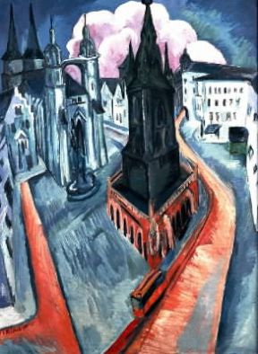 Germania. La tour rouge Ã  Halle di E. L. Kirchner (Essen, Museum Folkwang).De Agostini Picture Library/G. Dagli Orti