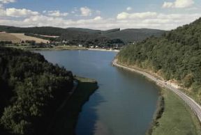 Bassa Austria. La foresta viennese attraversata da un affluente del Danubio.De Agostini Picture Library