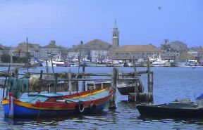 Chioggia. La laguna su cui sorge la cittÃ  veneta.De Agostini Picture Library/A. Vergani