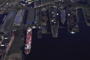 Hudson. Il porto di New York che sorge sul fiume.De Agostini Picture Library / M. Bertinetti
