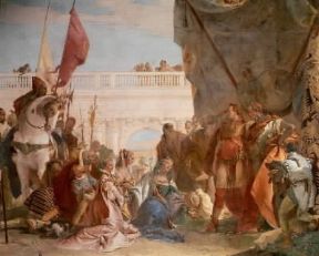 Affresco. Famiglia di Dario del Tiepolo.De Agostini Picture Library/A. Dagli Orti