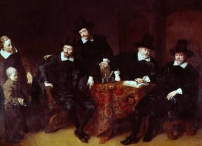 Ferdinand Bol . Ritratto di quattro reggenti dell'Ospedale dei lebbrosi (Parigi, Petit Palais).De Agostini Picture Library/M.Carrieri