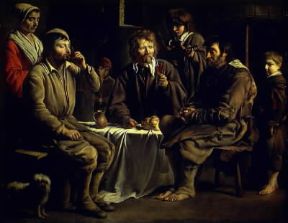 Pittura di genere. Pasto di contadini di L. Le Nain (Parigi, Louvre).De Agostini Picture Library/G. Dagli Orti